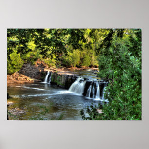 Póster Cataratas Manabezho, Michigan.