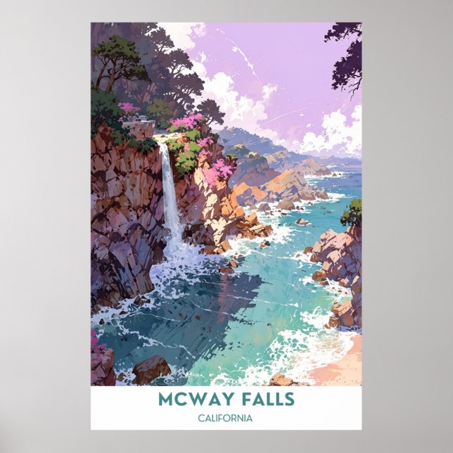 Póster Cataratas McWay - Hermoso paisaje de California (Frente)