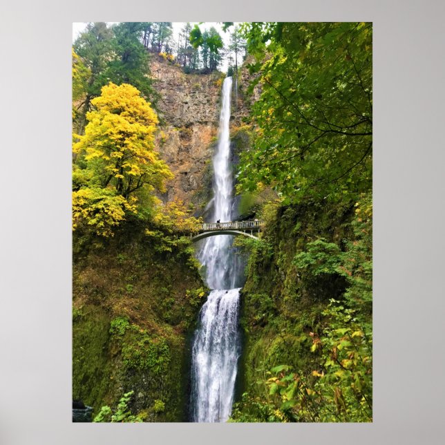 Póster Cataratas Multnomah, desfiladero del río Columbia, (Frente)