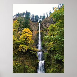 Póster Cataratas Multnomah, desfiladero del río Columbia,
