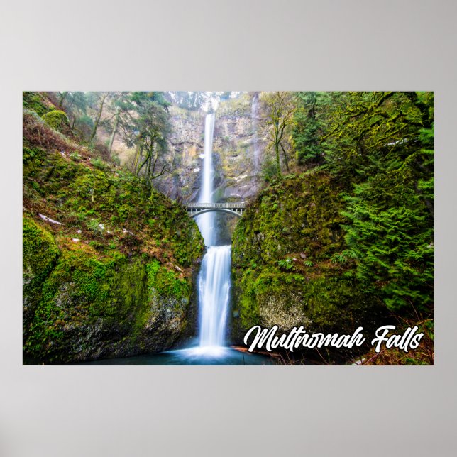 Póster Cataratas Multnomah, desfiladero del río Columbia, (Frente)