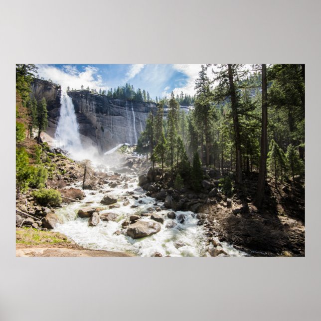 Póster Cataratas | Nevada Fall, Yosemite, CA (Frente)