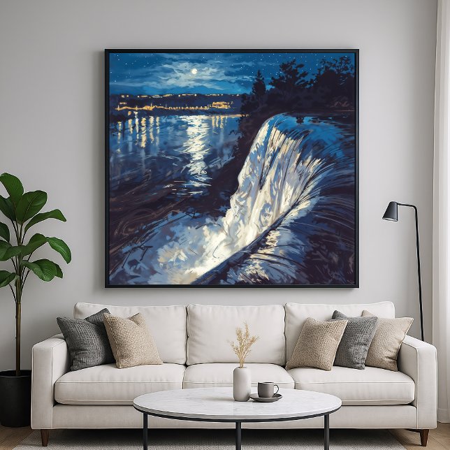 Póster Cataratas nocturnas - Painterly Nature Ilustracion (Subido por el creador)