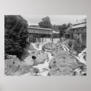 Póster Cataratas por encima de Brockway Gorge