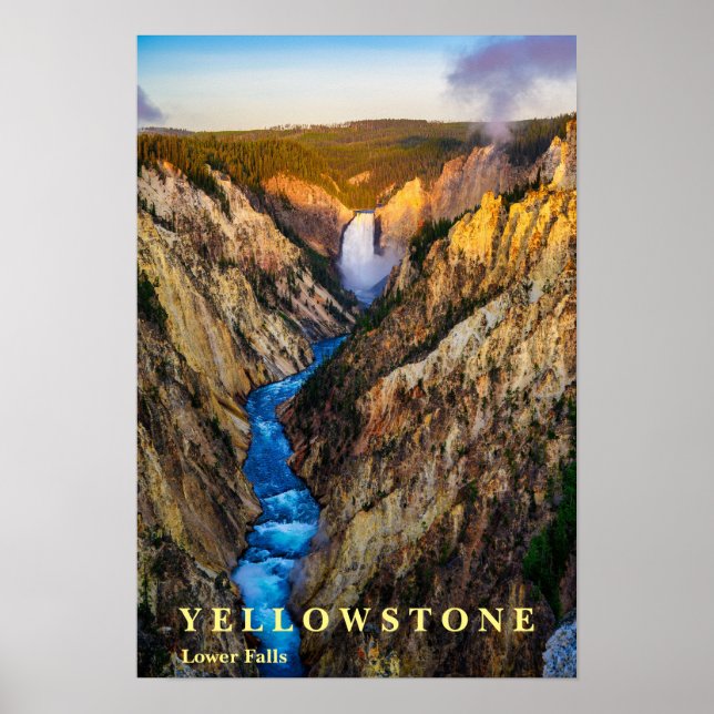 Póster Cataratas poster Yellowstone (Frente)