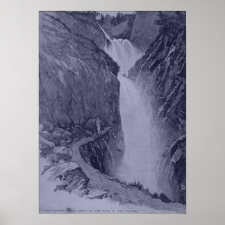 Póster Cataratas Reichenbach - Sidney Paget - Tinta Azul