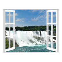Cataratas Trompe l'oeil Vista de ventana falsa