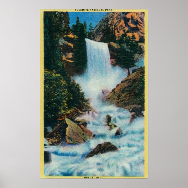 Póster Cataratas Vernales en YosemiteYosemite, CA (Frente)