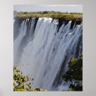 Póster Cataratas Victoria, río Zambesi, Zambia.