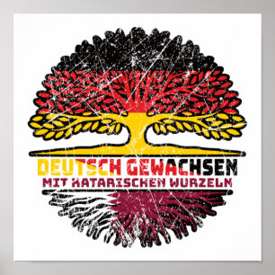 Póster Catarí Alemán Alemania Árbol Raíz