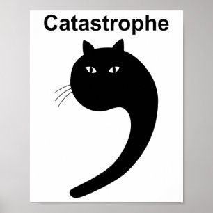 Póster Catástrofe Comma Gato Negro Diciendo Gato Como Ap