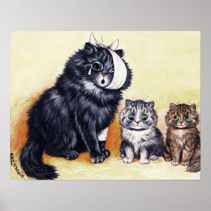 Póster Catástrofe de gato, Louis Wain