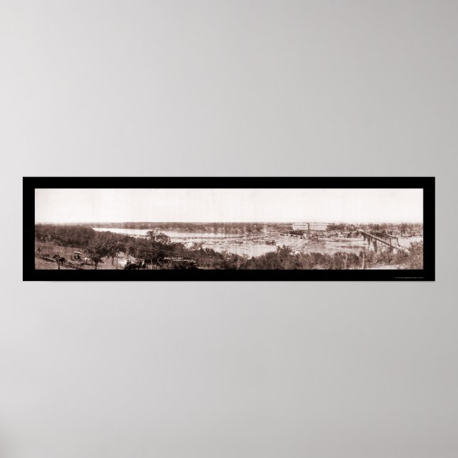 Póster Catástrofe de Marble Falls TX Fotografía de 1908 (Frente)