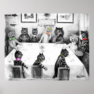 Póster Catástrofe del navidad de los gatos de Louis Wain