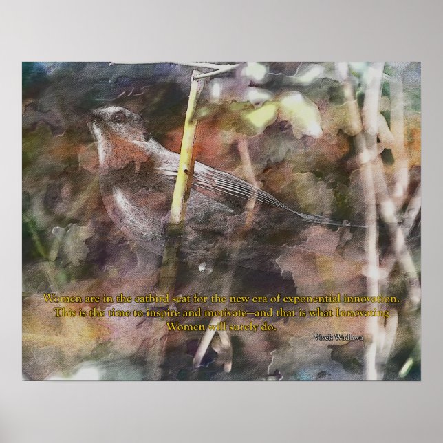 Póster Catbird con la cita de Vivek Wadwha (Frente)