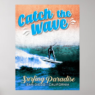 Póster Catch the Wave - Surfing Paradise