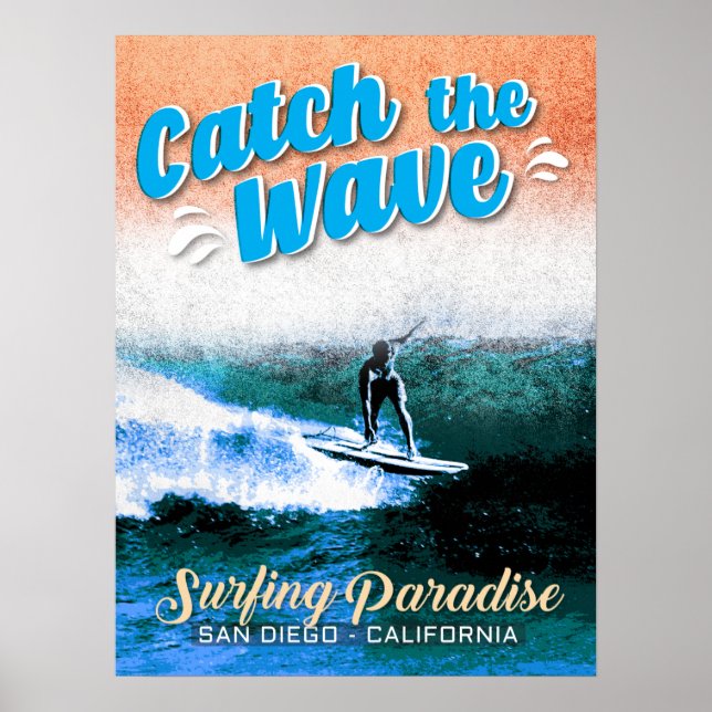 Póster Catch the Wave - Surfing Paradise  (Frente)