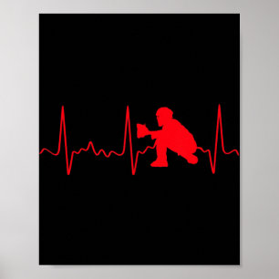 Póster Catcher del Béisbol - latido cardíaco de los cazad