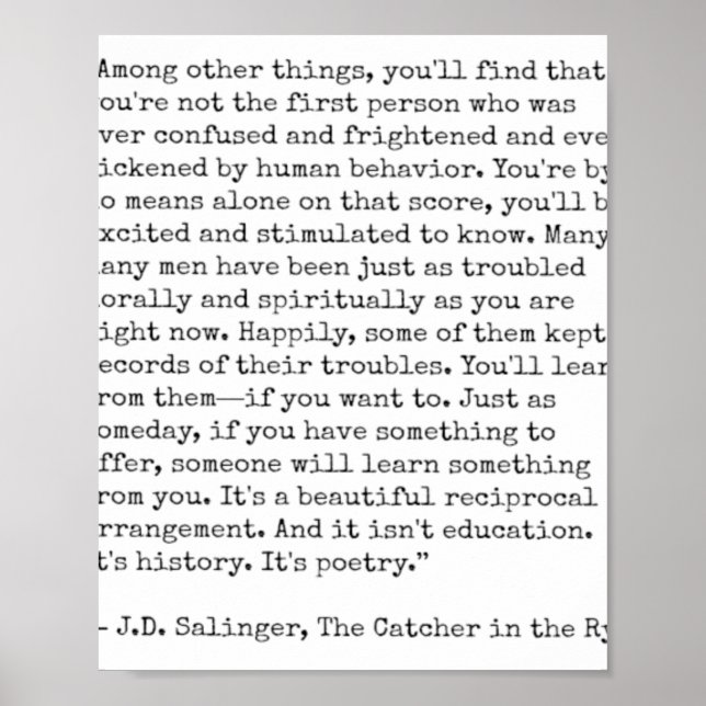 Póster Catcher en la cita de centeno (Frente)