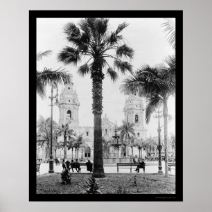 Póster Catedral 1902 de Lima, Perú