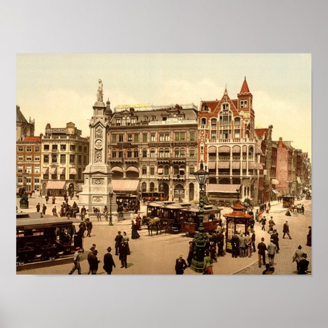 Póster Catedral, Amsterdam, Holanda, Vintage (Frente)