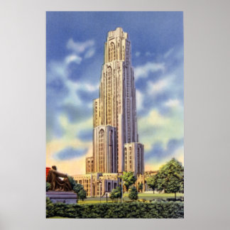 Póster Catedral de Aprendizaje de Pittsburgh Pennsylvania