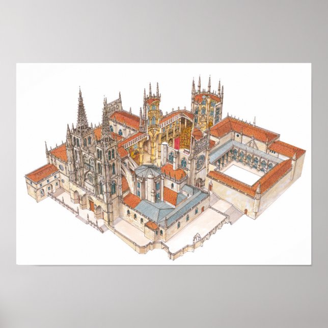 Póster Catedral de Burgos. España (Frente)