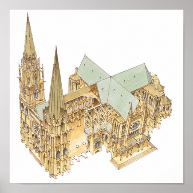 Póster Catedral de Chartres. Francia (Frente)