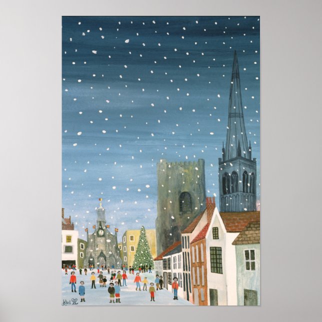 Póster Catedral De Chichester Escena De Nieve (Frente)