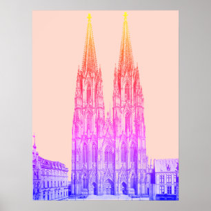 Póster Catedral de Colonia 1911 - Kölner Dom pastel