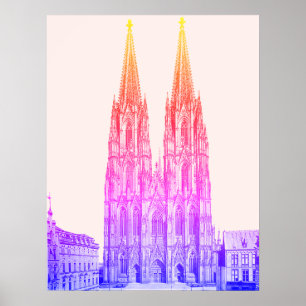 Póster Catedral de Colonia 1911 - Kölner Dom pastel