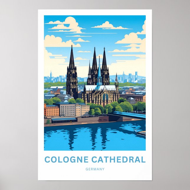 Póster Catedral de Colonia Alemania Viaje Imprimir (Frente)