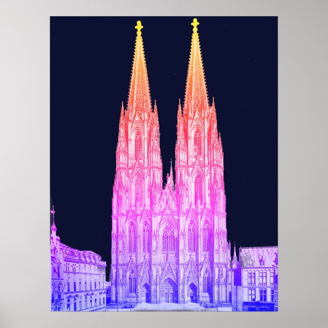 Póster Catedral de Colonia Kölner Dom Cologne Köln Coloni (Frente)