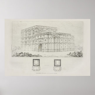 Póster Catedral de Diseño Arquitectónico Vintage