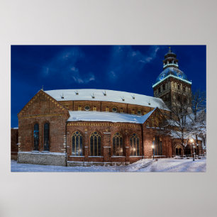 Póster Catedral de Domo en la plaza Dome en Riga, Letonia