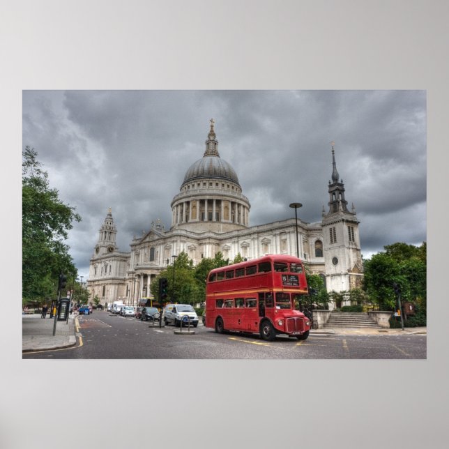 Póster Catedral de Inglaterra y St Pauls (Frente)