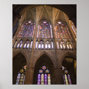Póster Catedral de León, vidrieras interiores