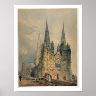 Póster Catedral de Lichfield, Staffordshire, 1794 (w/c