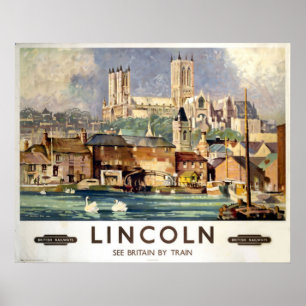 Póster Catedral de Lincoln Británica de Viajes