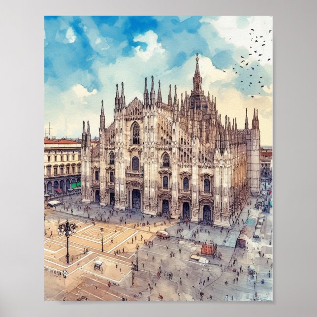 Póster Catedral de Milán (Frente)