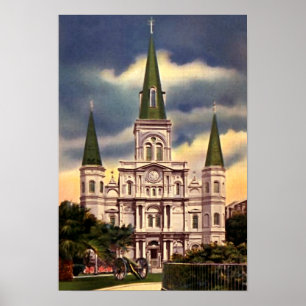 Póster Catedral de New Orleans Luisiana St. Louis