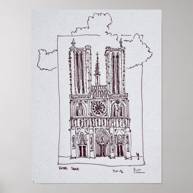 Póster Catedral de Notre-Dame de París | Ille de la Cite (Frente)