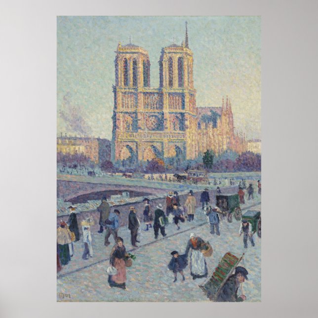 Póster Catedral de Notre Dame de París Pintura de Francia (Frente)