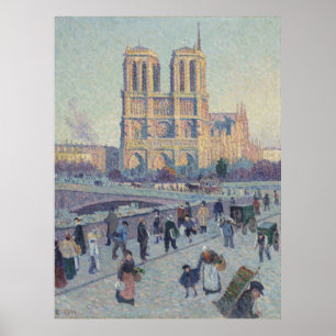 Póster Catedral de Notre Dame de París Pintura de Francia
