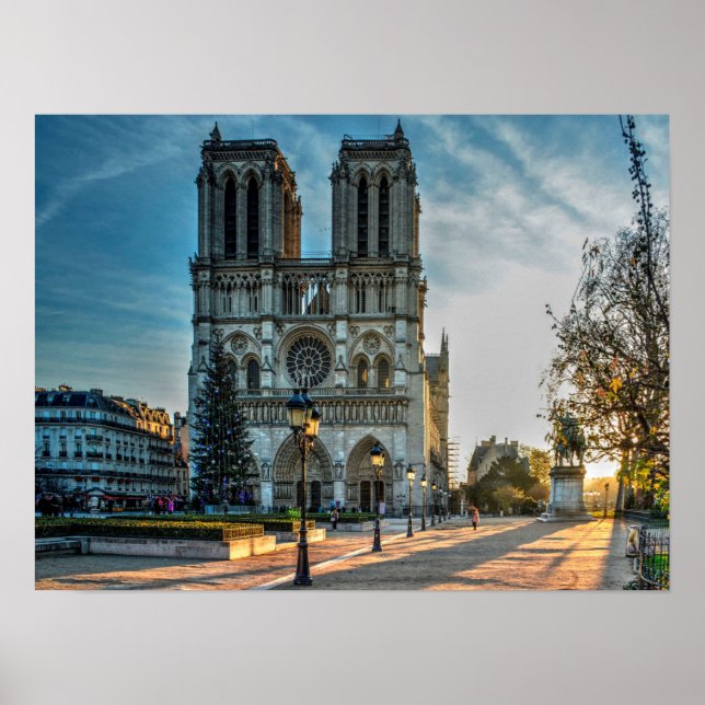 Póster Catedral de Notre Dame Navidades de París (Frente)