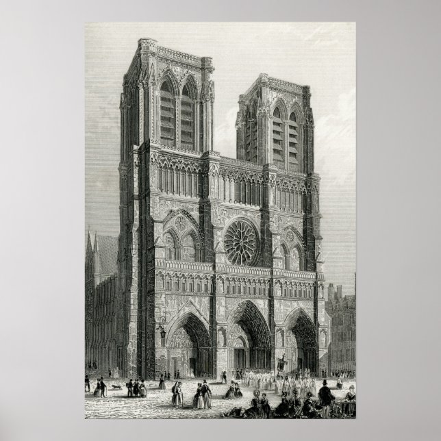 Póster Catedral de Notre Dame, París (Frente)