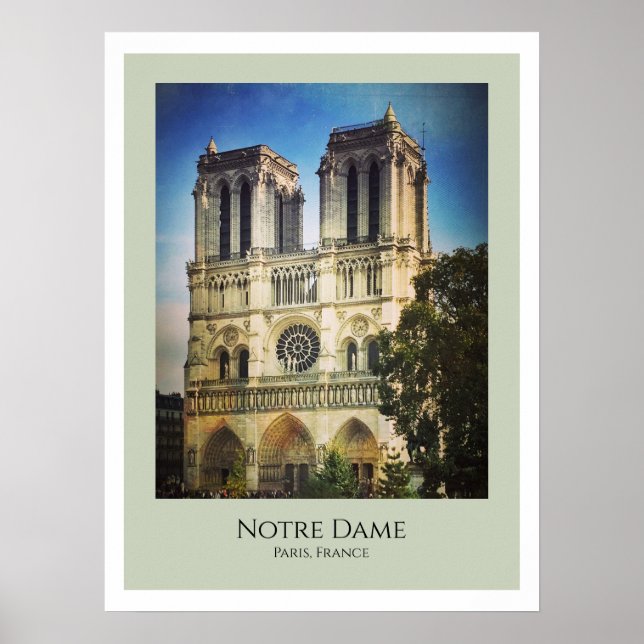 Póster Catedral de Notre Dame, París, Francia (Frente)