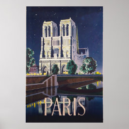 Póster Catedral de Notre Dame París Francia Viaje de époc