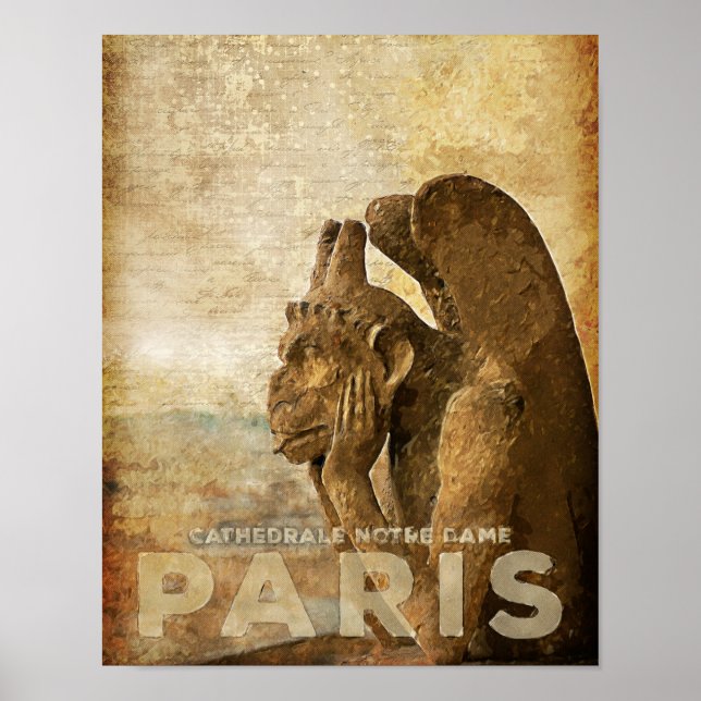 Póster Catedral de Notre Dame París, le Stryga Chimera (Frente)