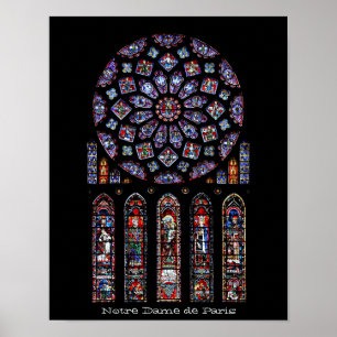 Póster Catedral de Notre Dame, Ventana Rosa Norte